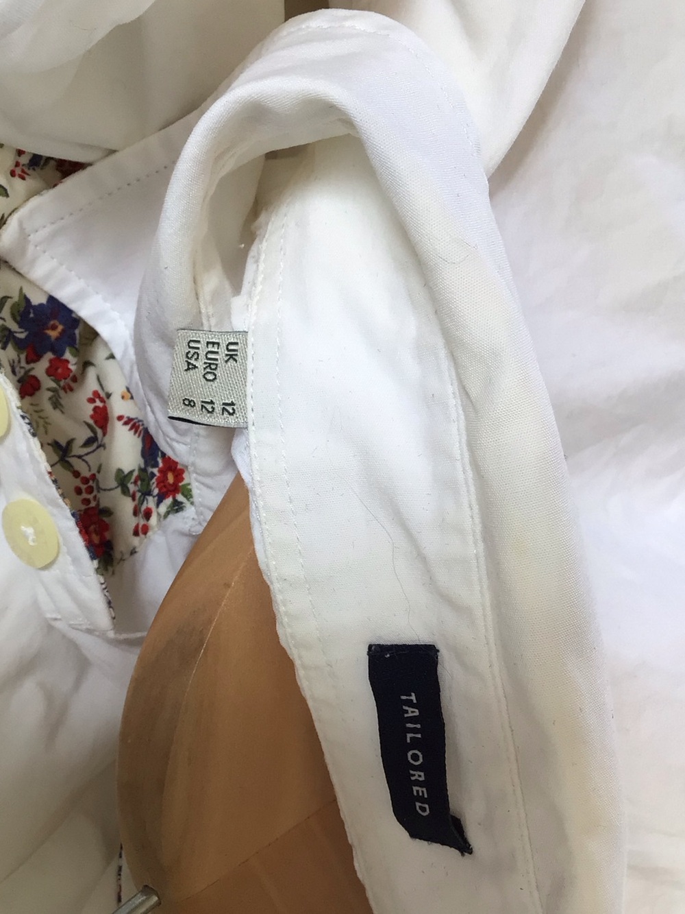 Barbour White Button Down Shirt with Liberty Floral Cuff Trim 8 - Picture 12 of 14